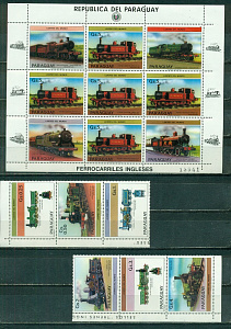 Парагвай 1984, Локомотивы, 6 марок и малый лист
